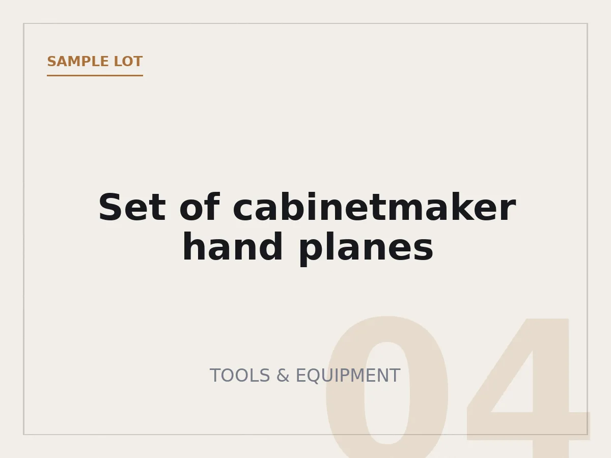 Set of cabinetmaker hand planes